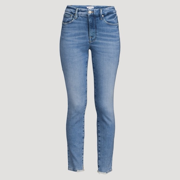 Good American blue Good Legs Skinny Jeans with step hem - size 4 / 27” - Picture 4 of 8